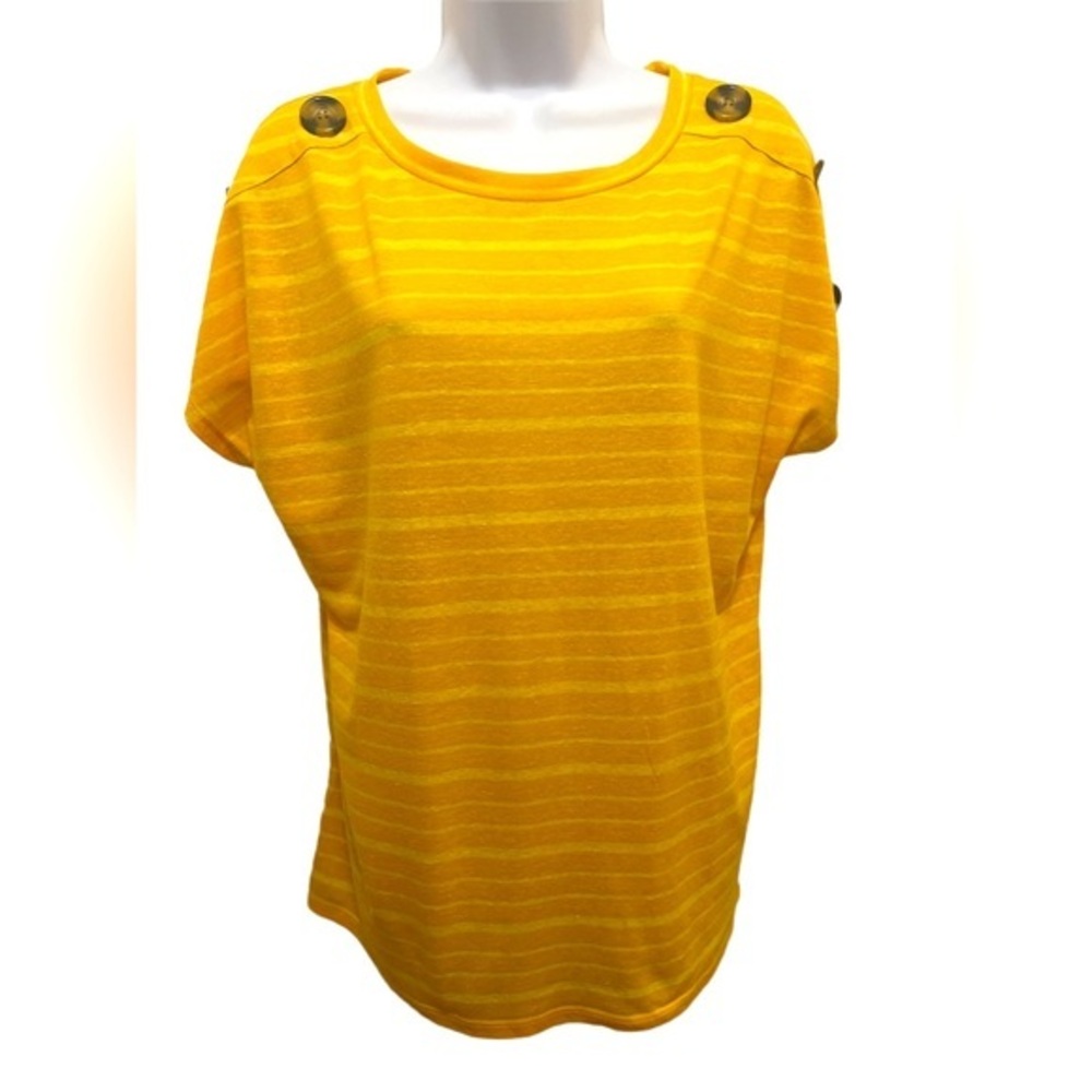 Retrology Yellow Striped Top Size Medium